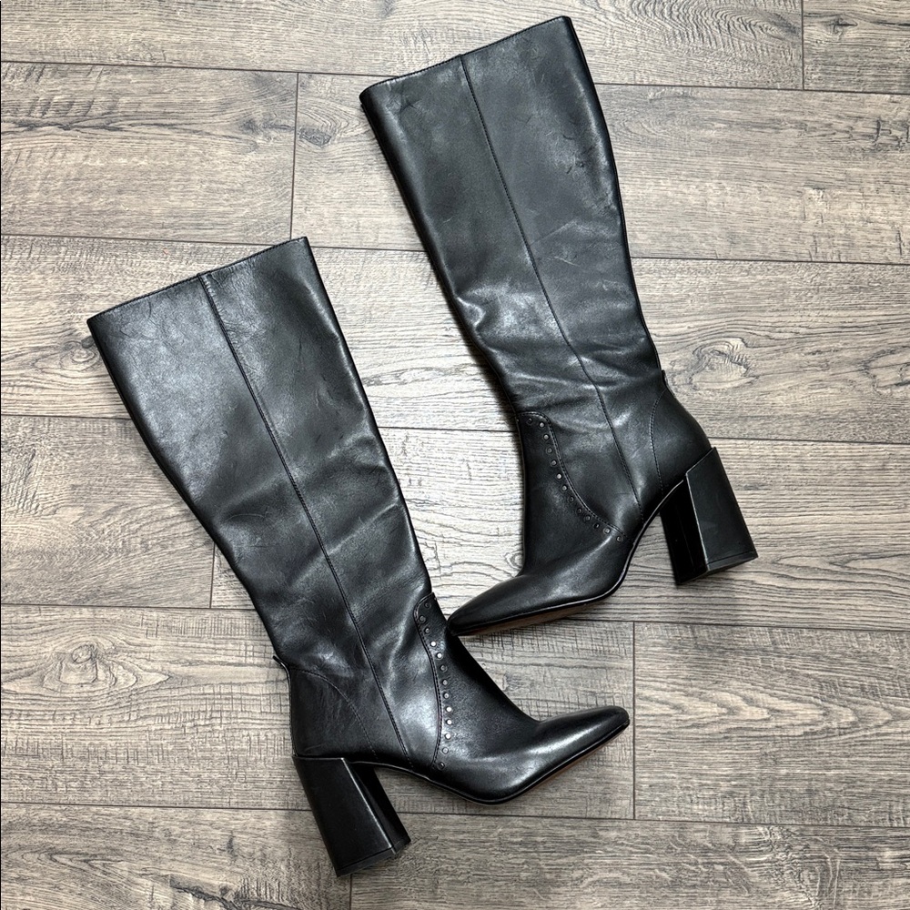 Coach Black Heeled Knee-High Boots - Picture 3 of 14
